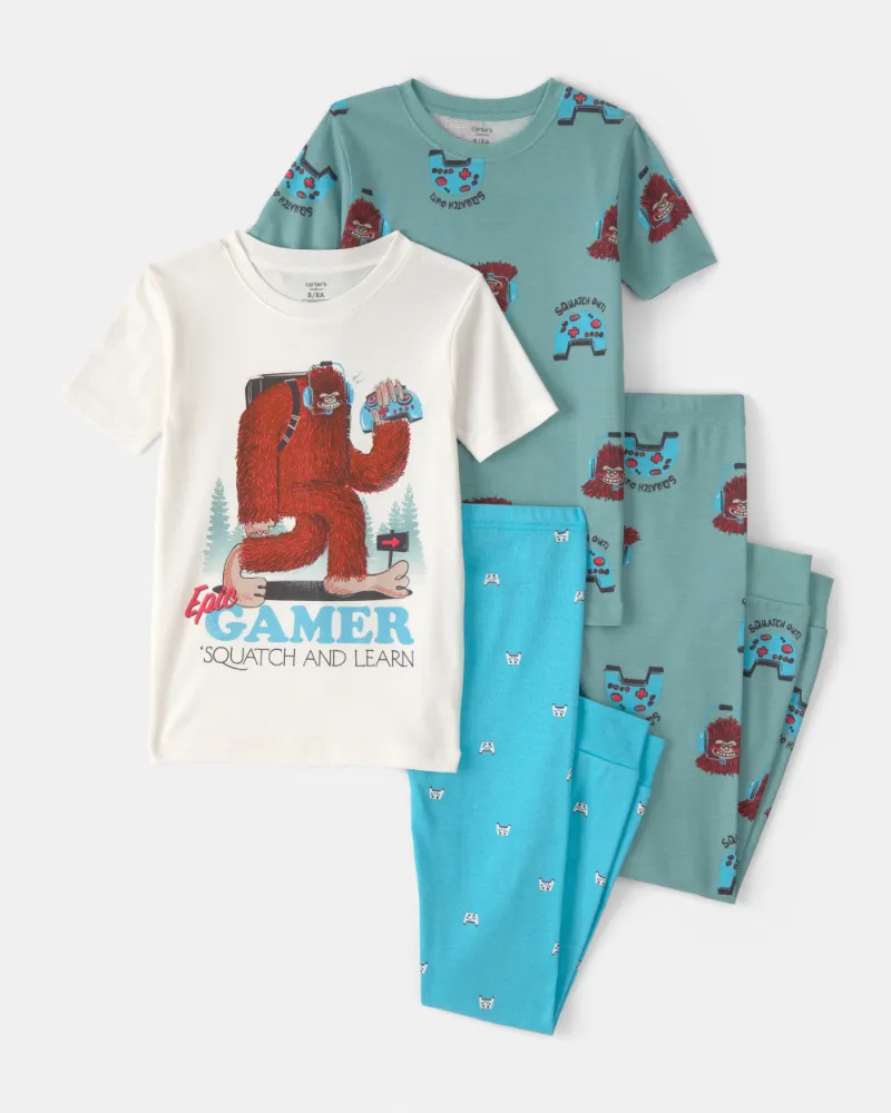 Pijama De Algodón 4 Piezas Con Monstruo Carter's 14A