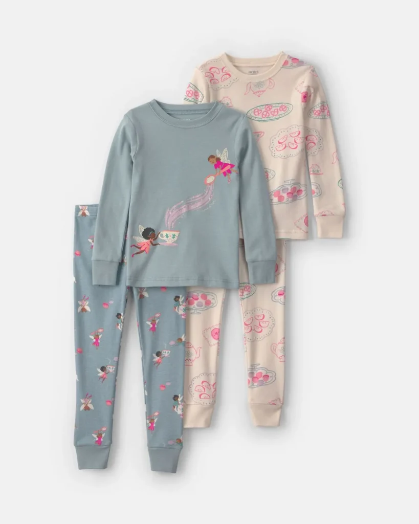 Pijama De 4 Piezas 100% Algodón Fairy Tea Party Carter's 12M